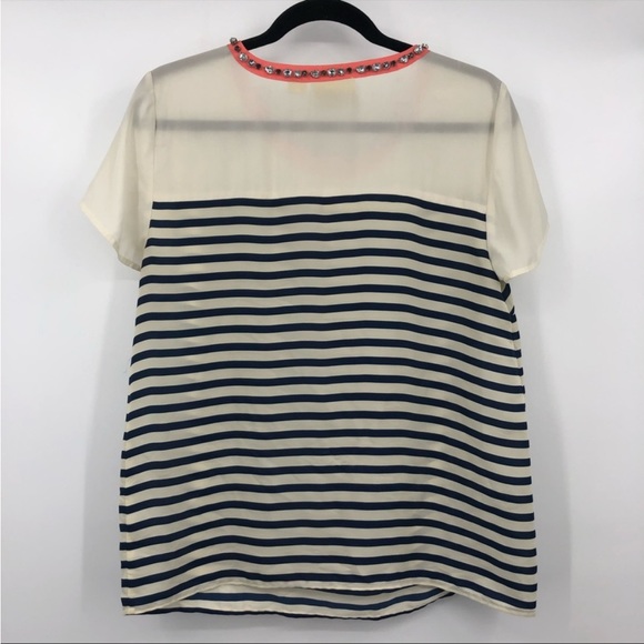 Anthropologie Maeve Striped Jewel Collar Shirt - Picture 4 of 8